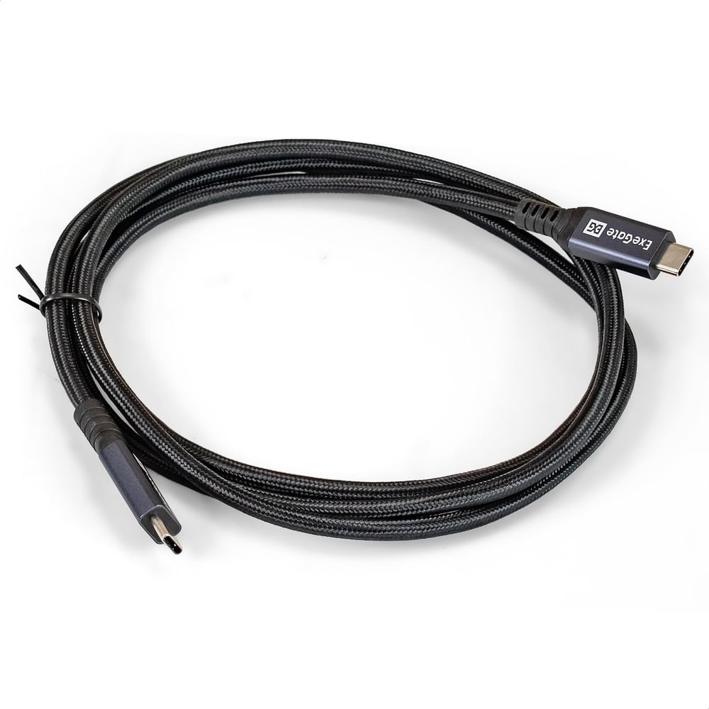 Кабель для зарядки ExeGate EX-CCP-USB4.0-CMCM-QC-1.5 USB4.0 USB Type Cm/Cm, 40Gbit/s, 5A, 240 Вт, PD3.1/QC4.0, 1,5м 298077