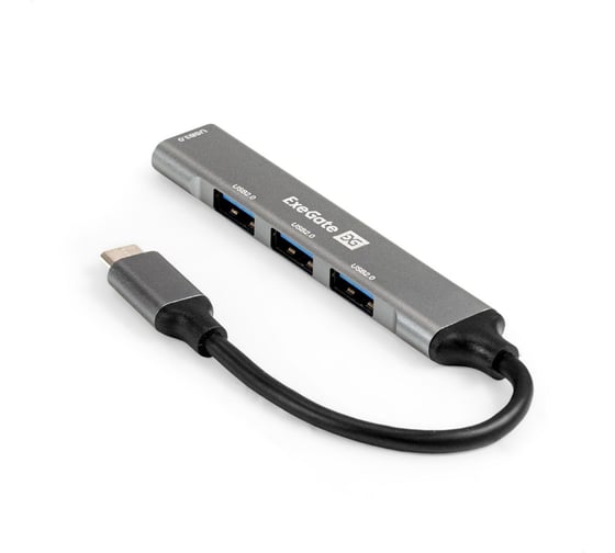 Изображение товара USB-Хаб концентратор 4-в-1 ExeGate DUB-3213C кабель-адаптер USB3.0 Type-C 3xUSB2.0, 1xUSB3.0, Plug Play, черный 298168