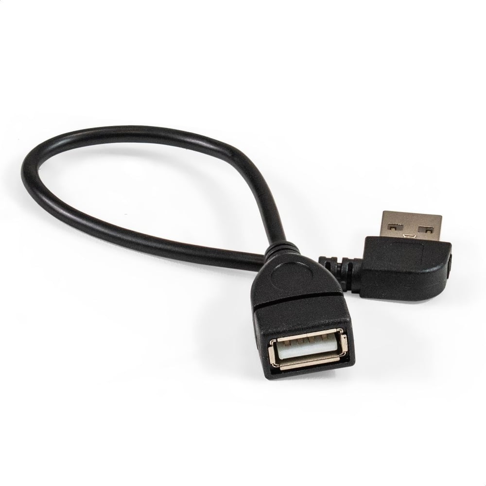 Изображение товара Удлинитель ExeGate USB 2.0 EX-CC-USB2-AMAF-0.15L Am/Af, угловой 90-градусный коннектор, горизонтальный левый, 0.15 м 299703