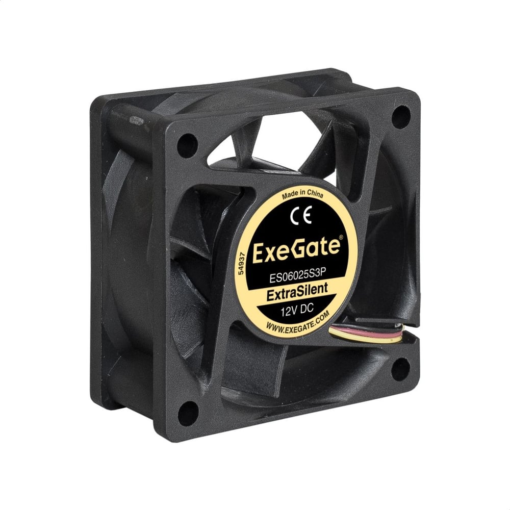 Вентилятор ExeGate ExtraSilent ES06025S3P 60x60x25 мм, подшипник скольжения 3pin 2500RPM 22dBA 283370