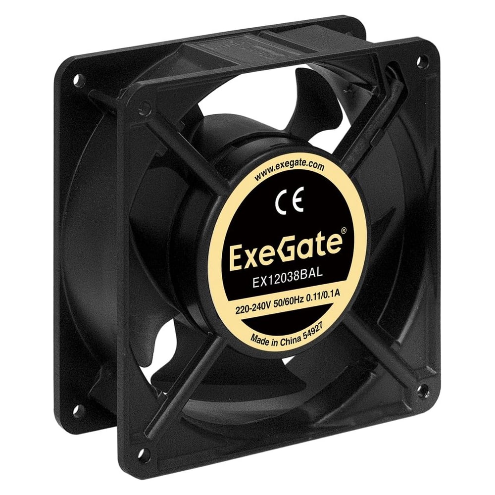 Вентилятор ExeGate 220В EX12038BAL 120x120x38 мм, двойной шарикоподшипник, провод 30 см 2700RPM 43dBA 289017