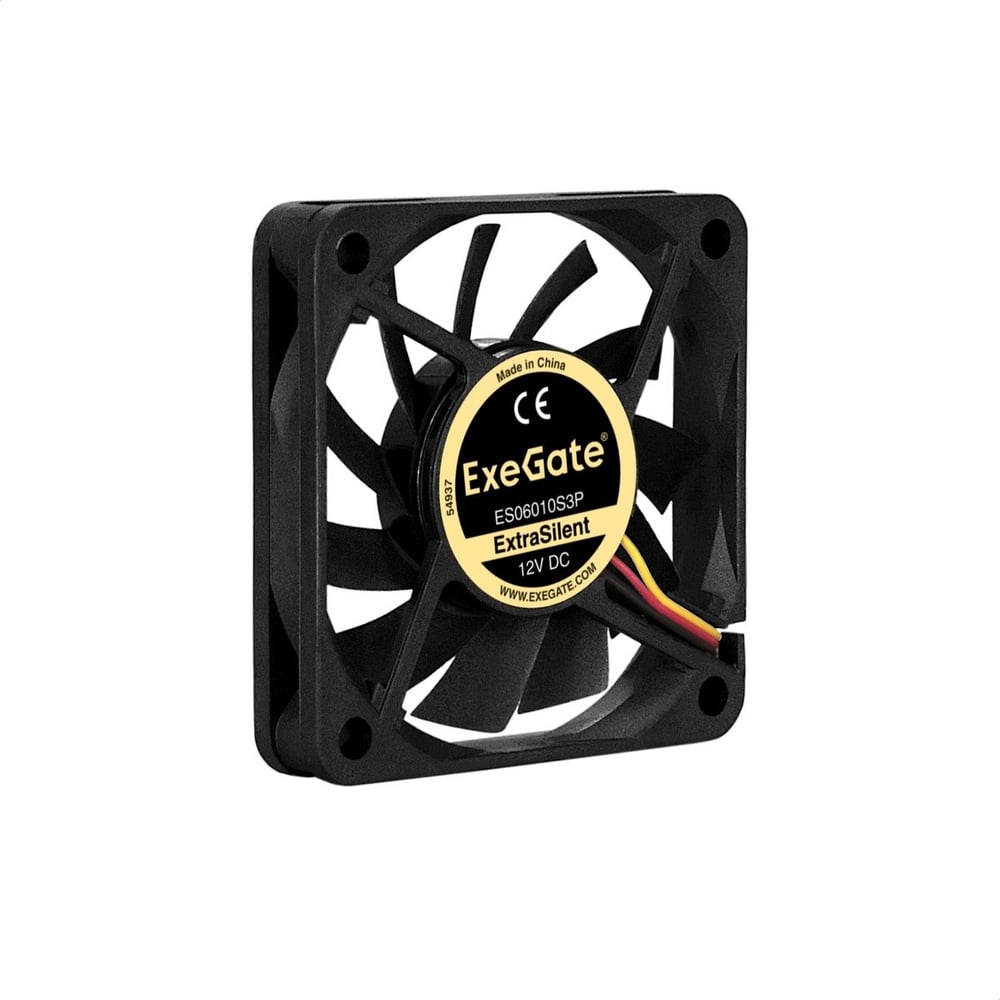 Вентилятор ExeGate ExtraSilent ES06010S3P 60x60x10 мм, подшипник скольжения 3pin 3000RPM 23dBA 283368