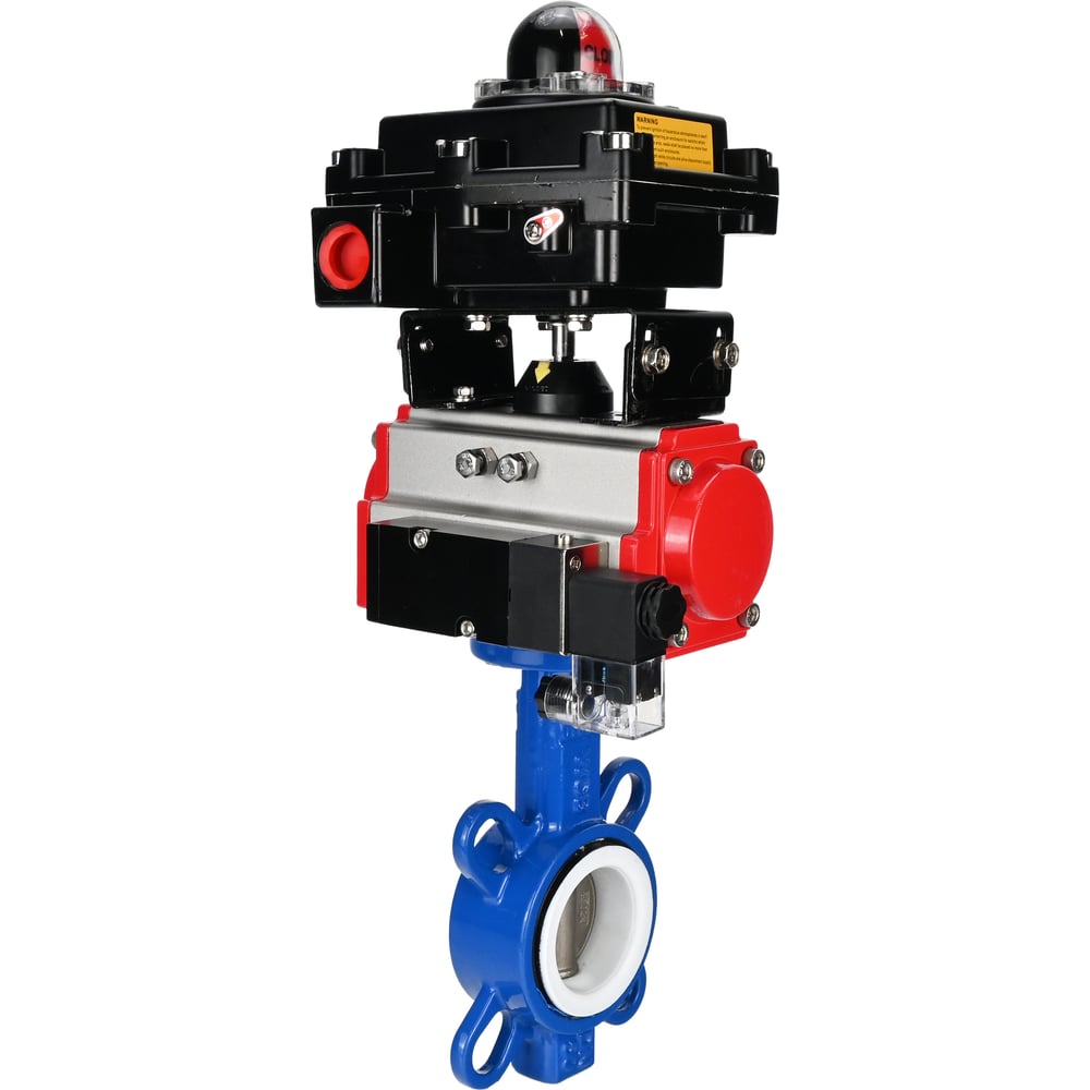 Затвор DN.ru WCB-316L-PTFE Ду100 Ру16, с пн.прив. DA-105, пн.распр. PND2-220VAC NAMUR, БКВ LSB-410 D050-94876