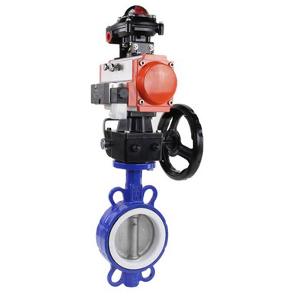 Затвор DN.ru WCB-316L-PTFE Ду125 Ру16, с пн.прив. DA-105, пн.распр. PND1-T08-220VAC NAMUR, БКВ LSB-210, РД HDM-3 D050-118199