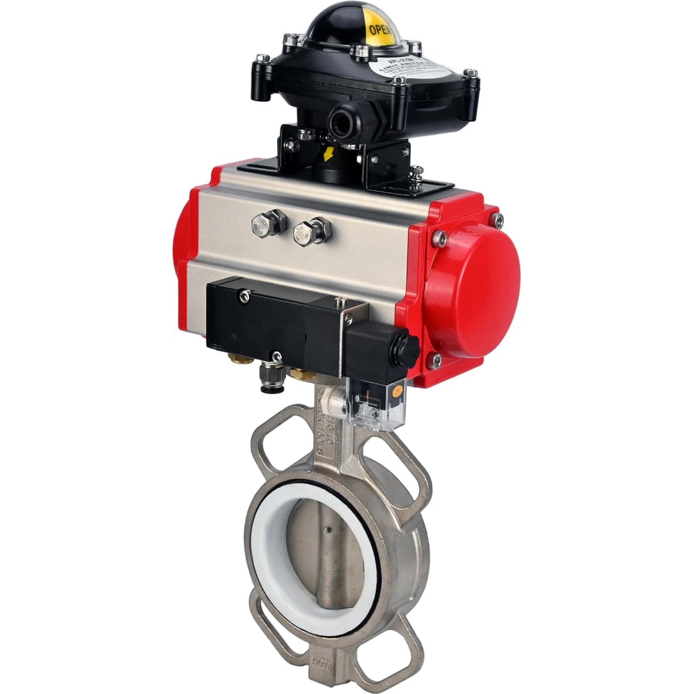 Затвор DN.ru WCB-316L-PTFE Ду150 Ру16, с пн.прив. DA-130, пн.распр. PND2-24VDC NAMUR, БКВ LSB-210 D050-95088
