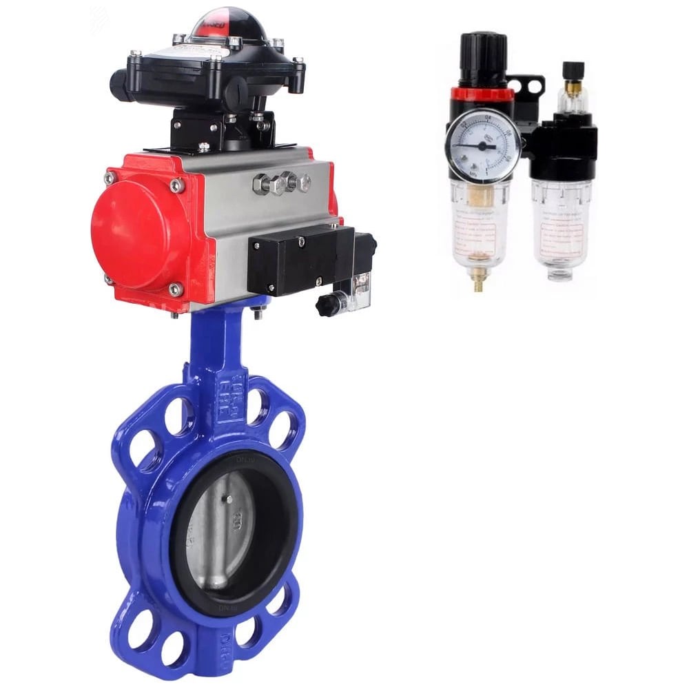 Затвор DN.ru WCB-316L-VITON Ду150 Ру16, с пн.прив. DA-105, пн.распр. PND1-T10-220VAC NAMUR, БКВ LSB-410, БПВ D050-118890