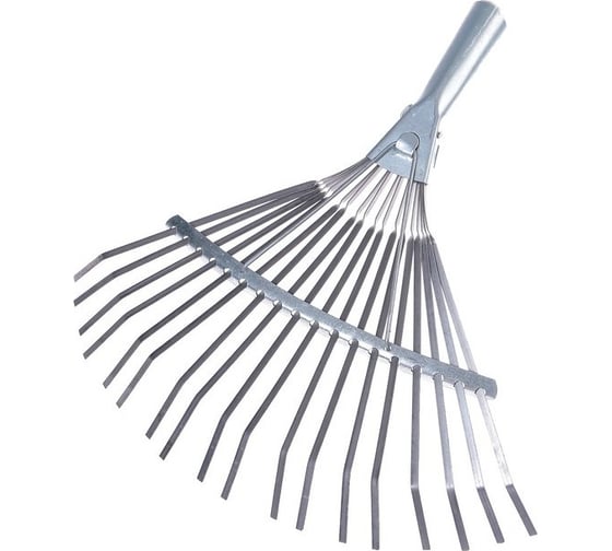 Изображение товара Веерные пластинчатые грабли без черенка Репка 22 зуба, оцинкованные 46339