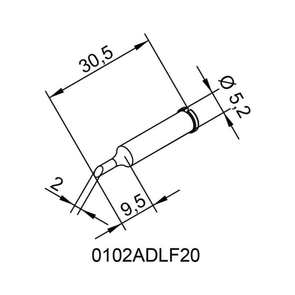Изображение товара Жало паяльное Ersa 102ADLF20 для i-Tool 9,5 мм цилиндр/скос Изображение товара Жало паяльное Ersa 102ADLF20 для i-Tool 9,5 мм цилиндр/скос