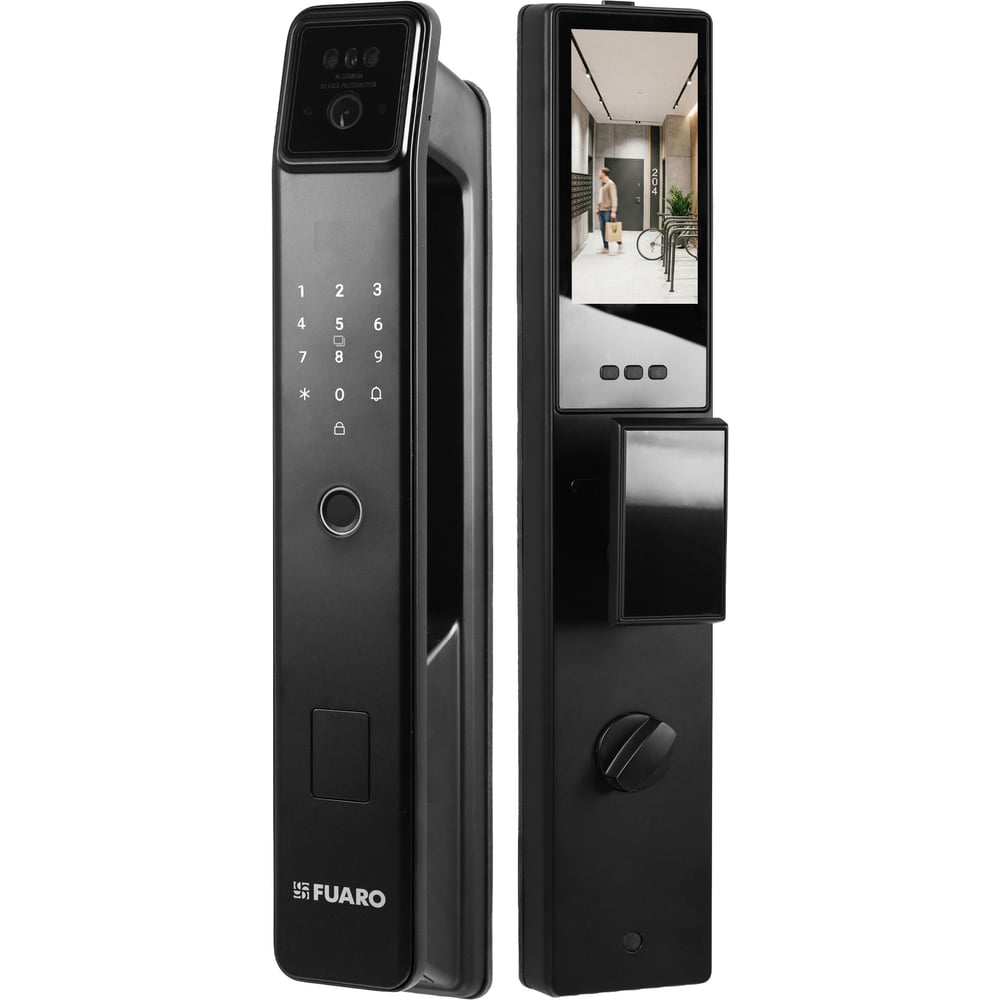 Ручка-автомат Fuaro для замка врезного SLA-02.60.85 auto Tuya WiFi, черная 63229