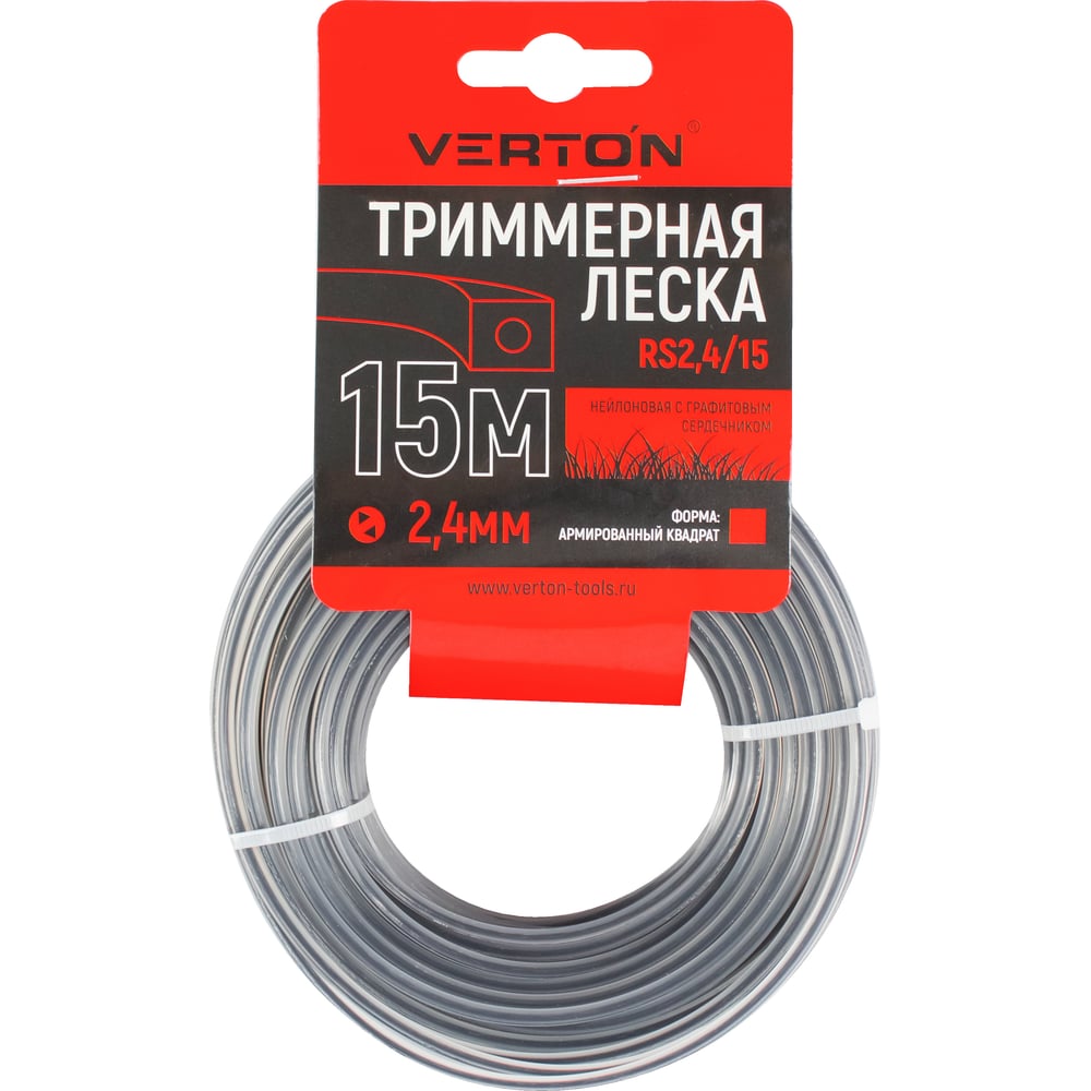 Изображение товара Триммерная леска VERTON RS 2.4/15 GARDEN квадратная 2,4 мм 15 м Изображение товара Триммерная леска VERTON RS 2.4/15 GARDEN квадратная 2,4 мм 15 м