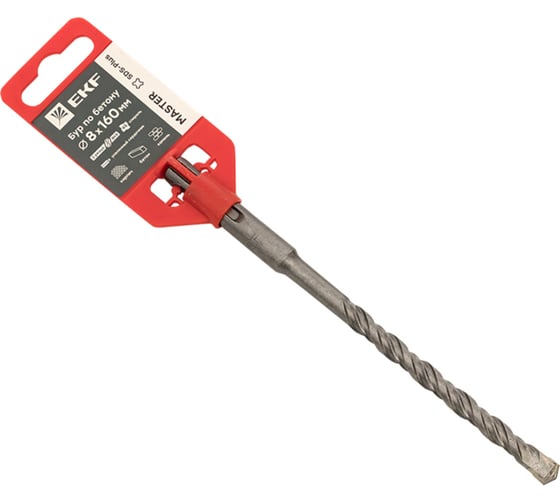Изображение товара Бур по бетону Master (8x160 мм; 2 резца; SDS-plus) EKF db-8-160-2x4