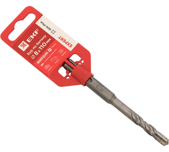 Изображение товара Бур по бетону Expert (8x110 мм; 4 резца; SDS-plus) EKF db-8-110-4x4