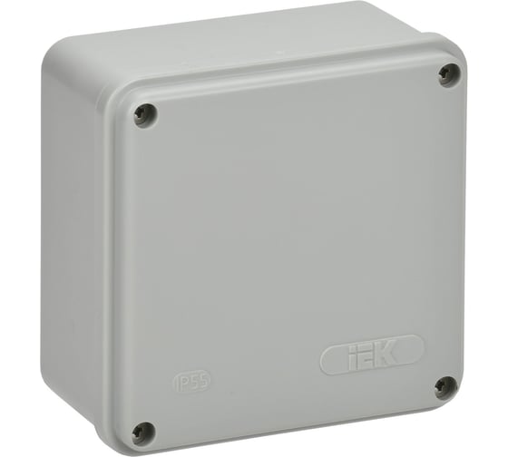 Изображение товара Коробка распаячная IEK КМ41260 для открытой проводки безгалогенная (HF) 100х100х50мм гладкие стенки IP55 серая UKO11-100-110-050-K41-55S
