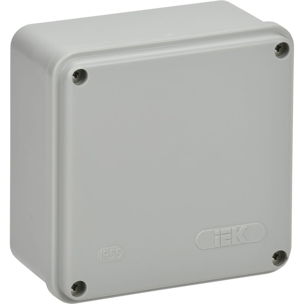 Коробка распаячная IEK КМ41259 для открытой проводки безгалогенная (HF) 100х100х50мм гладкие стенки IP44 серая UKO11-100-100-050-K41-44S