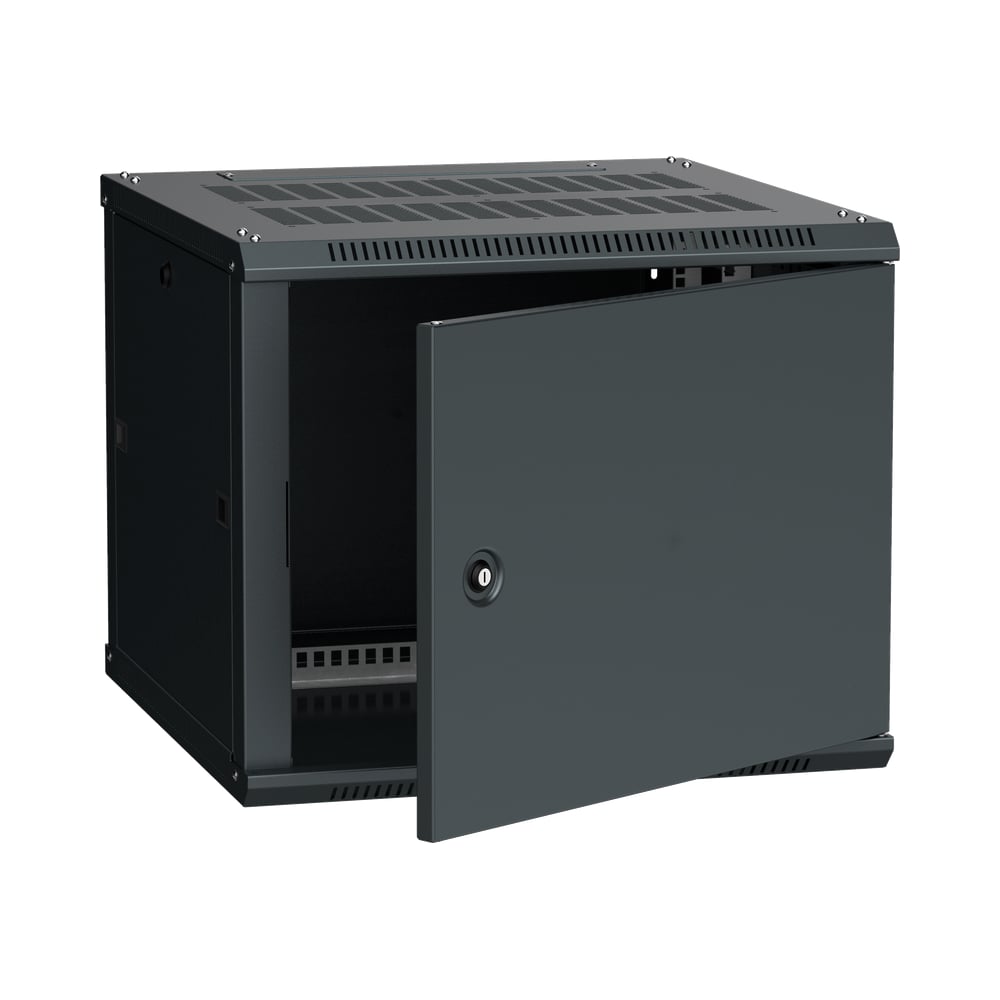 Шкаф ITK LINEA W 9U 600х600мм дверь металл черный RAL9005 LWR5-09U66-MF