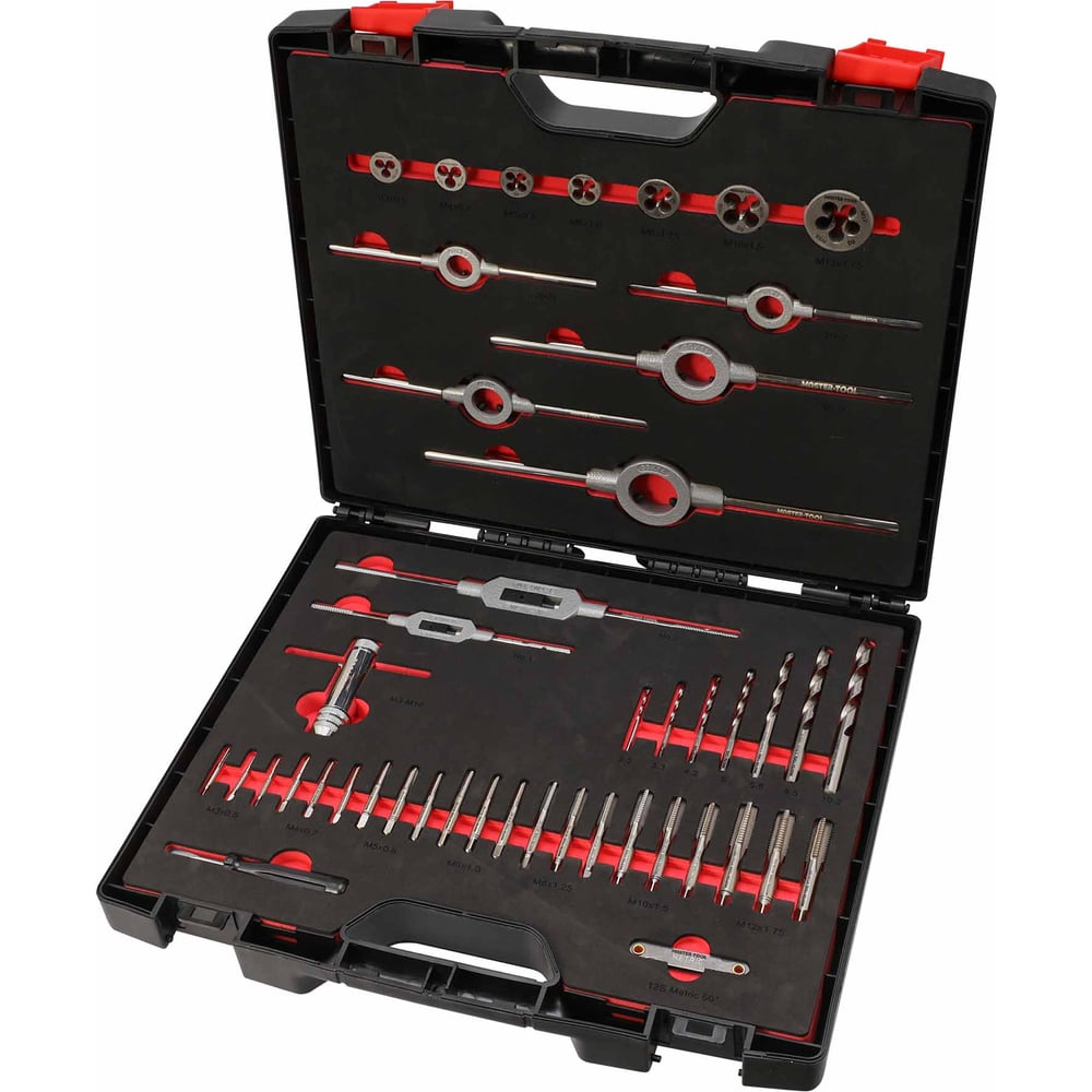 Изображение товара Набор метчиков и плашек MASTER-TOOL M3 -M12 HSS-G 45пр 1014901010002 Изображение товара Набор метчиков и плашек MASTER-TOOL M3 -M12 HSS-G 45пр 1014901010002