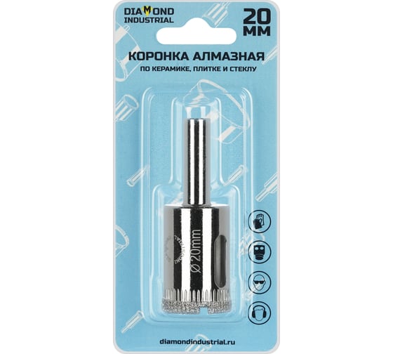 Изображение товара Коронка алмазная по керамике, плитке и стеклу 20 мм Diamond Industrial DIDCBC020