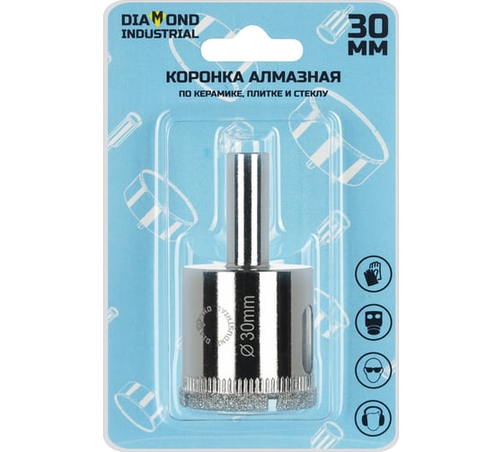 Изображение товара Коронка алмазная по керамике, плитке и стеклу 30 мм Diamond Industrial DIDCBC030