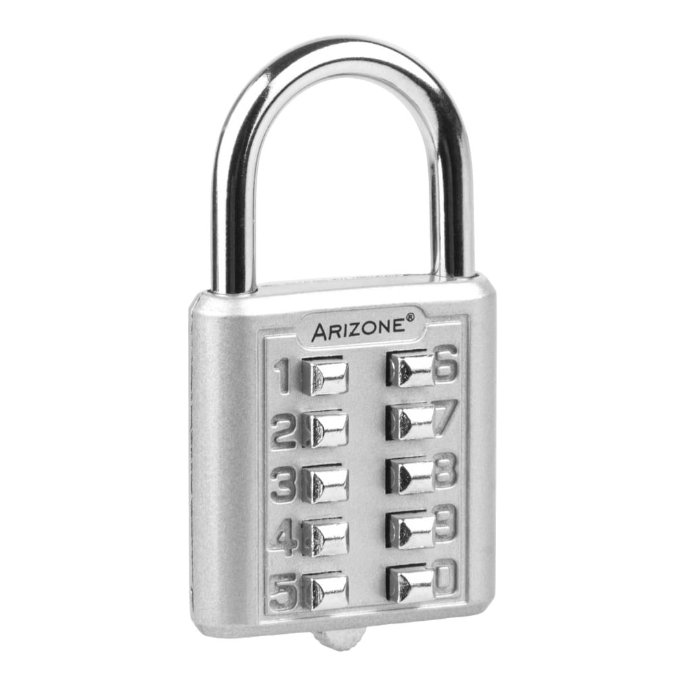 Изображение товара Замок навесной кодовый Arizone серебро, ЦЗ-0175555292