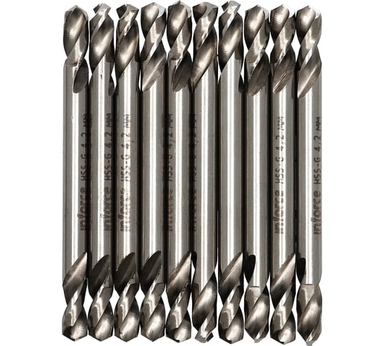 Изображение товара Сверло по металлу двустороннее HSS-G 4.2х55 мм, 10 штук в упаковке Inforce 11-01-724