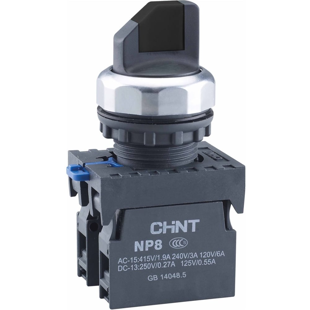 Переключатель без подсветки CHINT NP8-20X/382, 3 положения, чёрный, 2НО, IP65 (R) (уп. 10 шт.) 578769