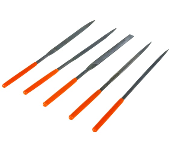 Изображение товара Набор надфилей (напильников) TDM ELECTRIC 5 шт, Ø4 мм, длина 160 мм, пластиковая рукоятка, серия Рубин SQ1026-0302
