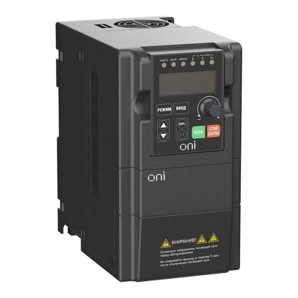 Изображение товара Преобразователь частоты ONI A150 380В 3ф 0.75кВт 3А с тормозным модулем