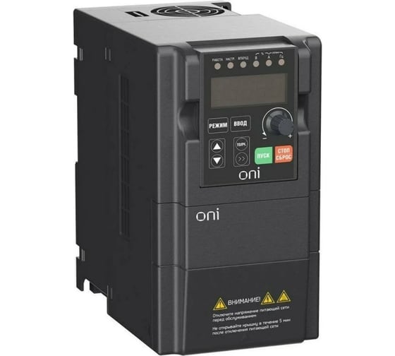 Изображение товара Преобразователь частоты ONI A150 380В 3ф 0.75кВт 3А встроенный тормозным модуль A150-33-075HT