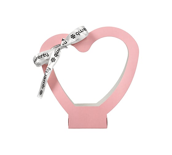 Изображение товара Пакет для цветов QWERTY Сердце, розовый, с лентой 74096