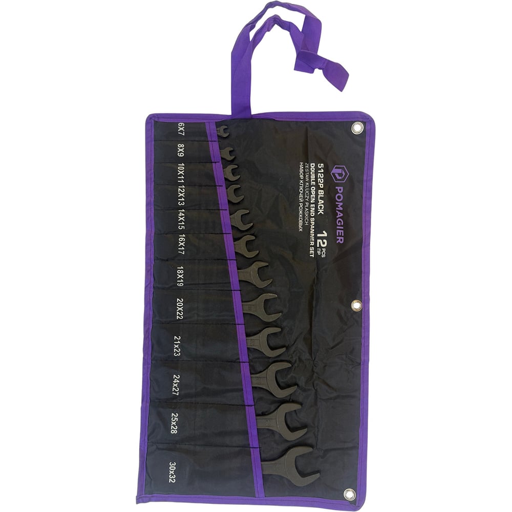 Изображение товара Набор ключей рожковых POMAGIER 12 предметов POM-5122P BLACK(67580)