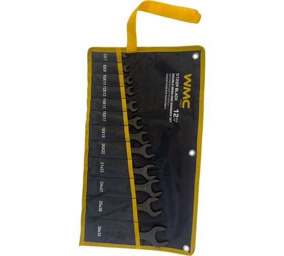 Изображение товара Набор ключей рожковых WMC TOOLS 12 предметов WMC-5122P BLACK(67578)