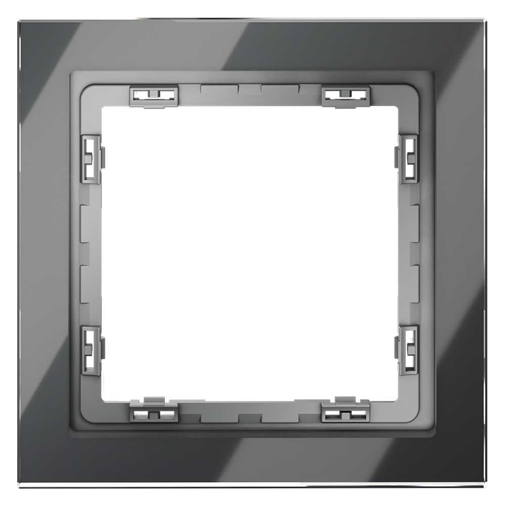 Рамка Voltum стеклянная S70 на 1 пост, графит, стекло VLS110107