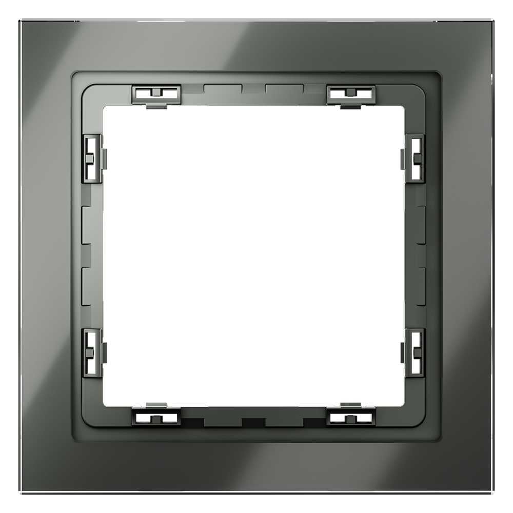 Рамка Voltum стеклянная S70 на 1 пост, титан, стекло VLS110106