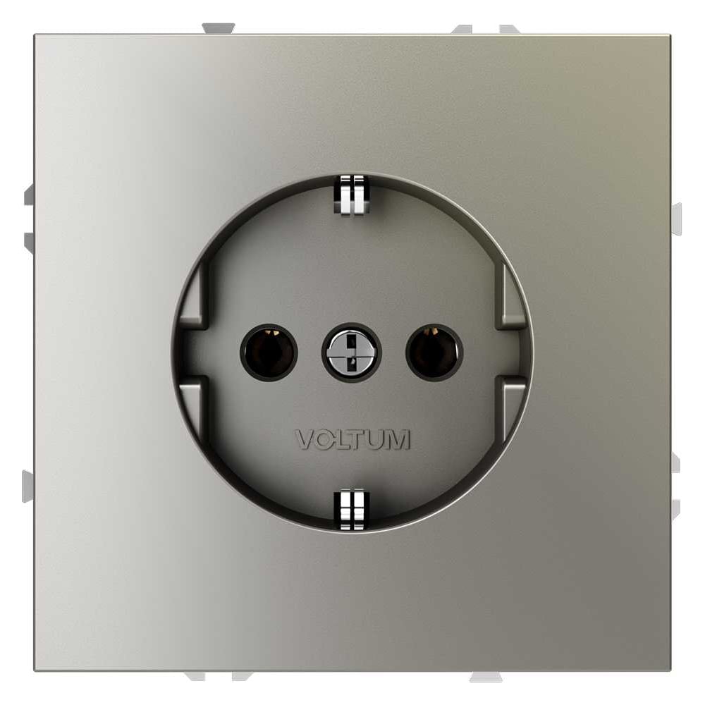 Розетка встраиваемая Voltum S70 с заземлением 16А, шелк VLS040104