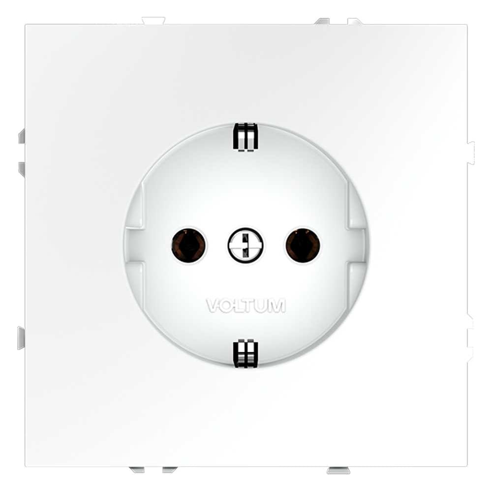 Розетка встраиваемая Voltum S70 с заземлением 16А, белый матовый VLS040102