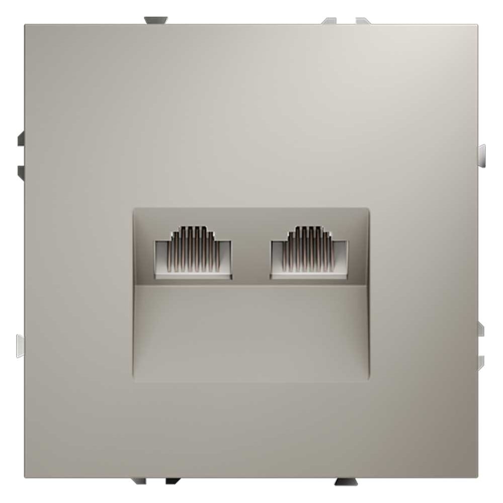 Розетка компьютерная встраиваемая Voltum S70 двойная RJ45+RJ45 кат.6, кашемир VLS060203