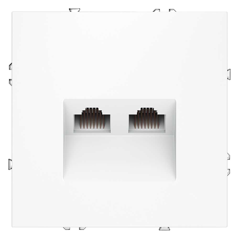 Розетка компьютерная встраиваемая Voltum S70 двойная RJ45+RJ45 кат.6, белый матовый VLS060202
