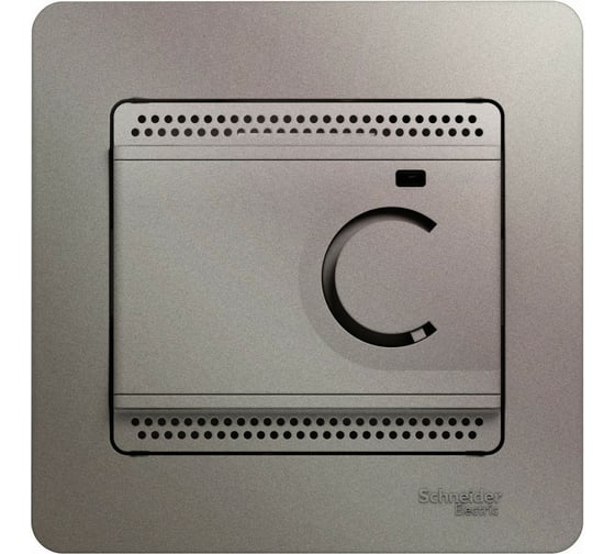 Изображение товара Электронный термостат теплого пола с датчиком Systeme Electric Glossa платина SE GSL001238