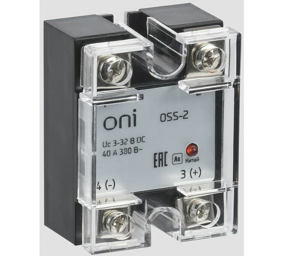 Изображение товара Твердотельное реле ONI OSS-2 40А 380В AC 3-32В DC OSS-2-3-40-B