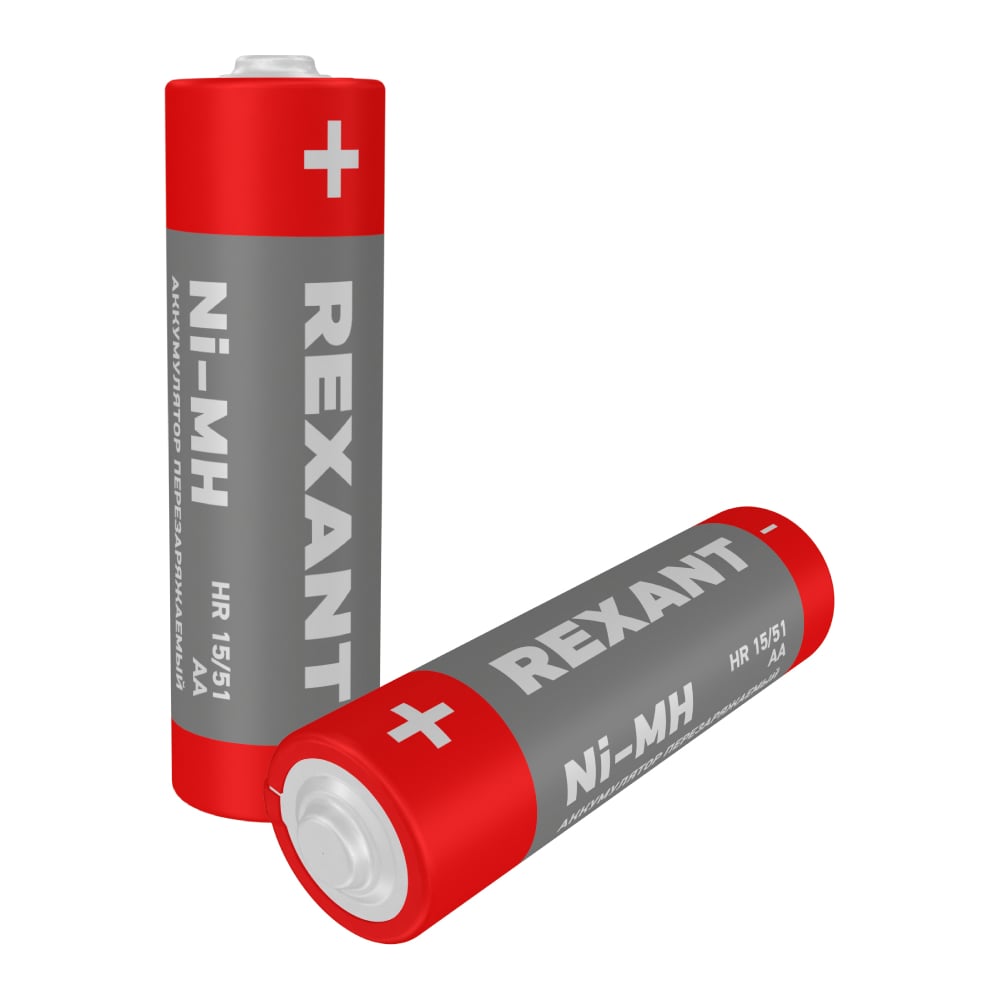 Изображение товара Пальчиковый аккумулятор REXANT NiMH AA 2800 мАч 2 шт