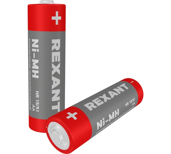 Изображение товара Пальчиковый аккумулятор REXANT NiMH AA 1.2 В 2800 мАч 2 шт 30-1428