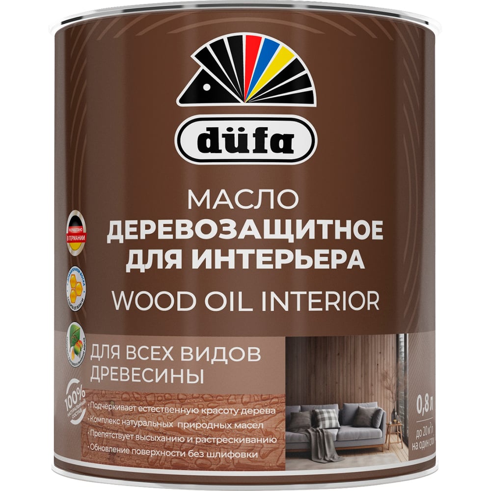 Масло Dufa Wood OIL Interior бесцветный, 0,8л МП00-015431