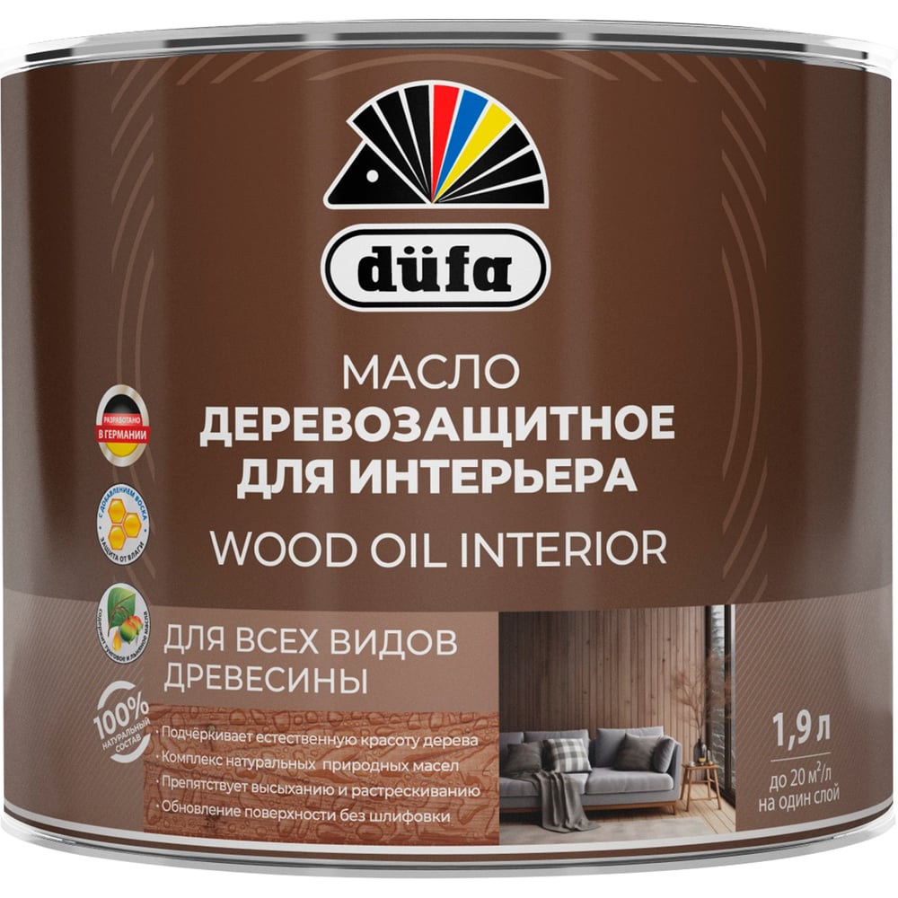 Изображение товара Бесцветное масло для внутри помещений Dufa Wood OIL Interior 1,9л, защита и декор Изображение товара Бесцветное масло для внутри помещений Dufa Wood OIL Interior 1,9л, защита и декор