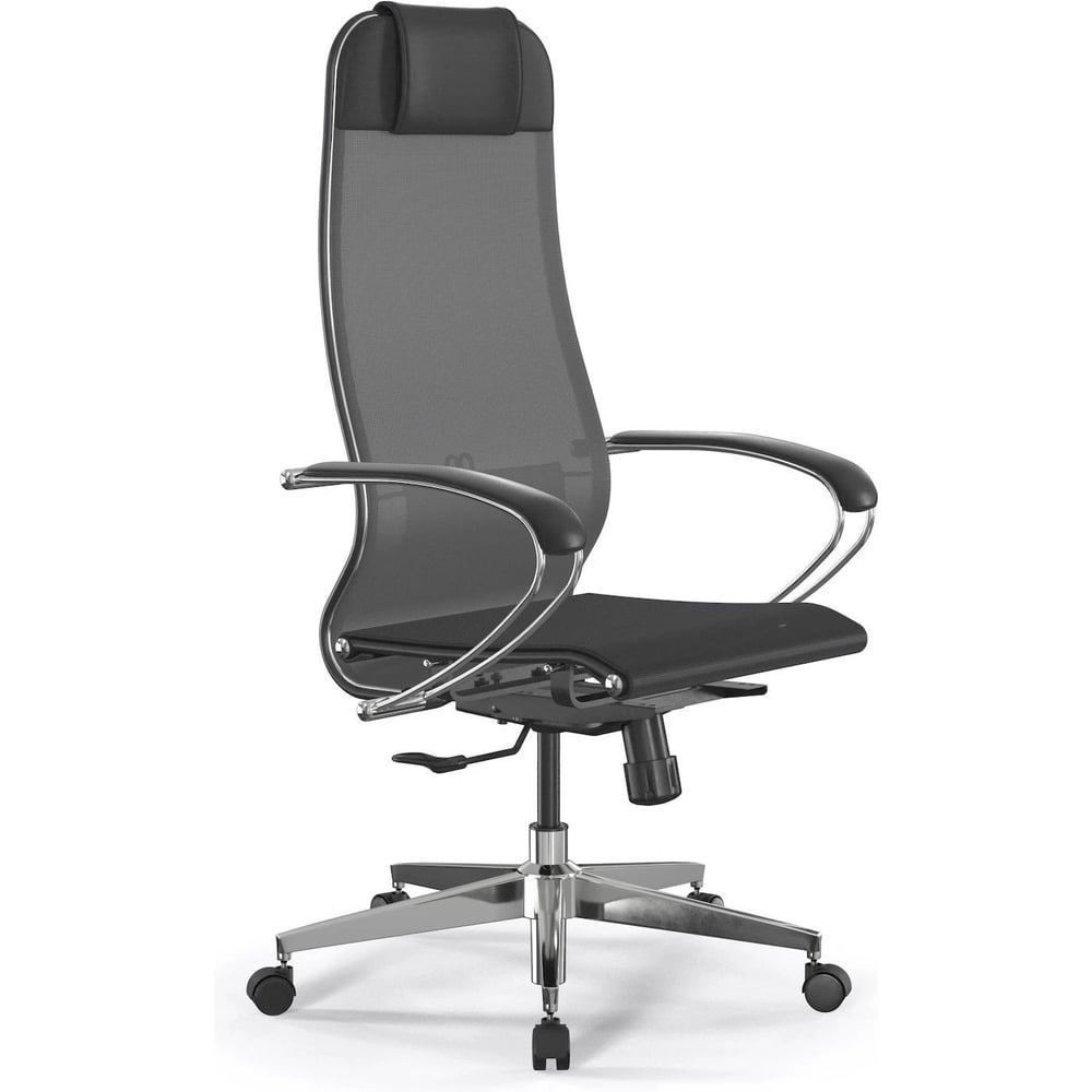 Кресло для персонала МЕТТА ErgoLife Set 4/подл.131/осн.Synchro 004 (Серый-Черный 55D.16.1.3E3) z55D.16.1.3E3