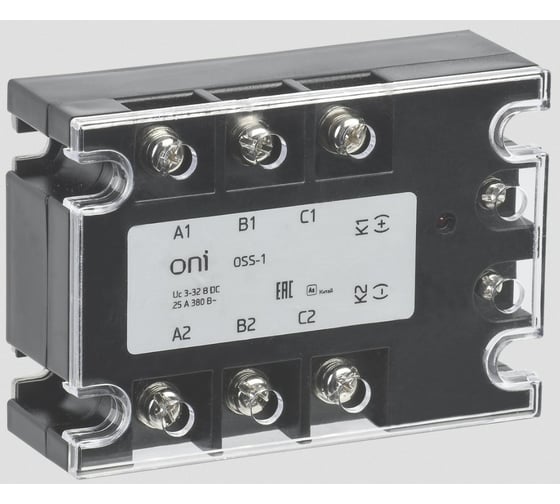 Изображение товара Твердотельное реле ONI OSS-1 25А 380В AC 3-32В DC OSS-1-3-25-B