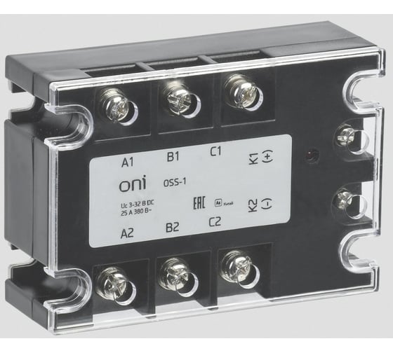 Изображение товара Твердотельное реле ONI OSS-1 40А 380В AC 3-32В DC OSS-1-3-40-B