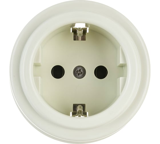 Изображение товара Розетка BIRONI Пластик Слоновая кость, с заземлением B1-101-211