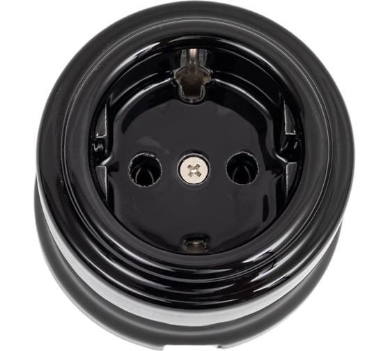 Изображение товара Розетка BIRONI Лизетта Черный с заземлением B1-101-03