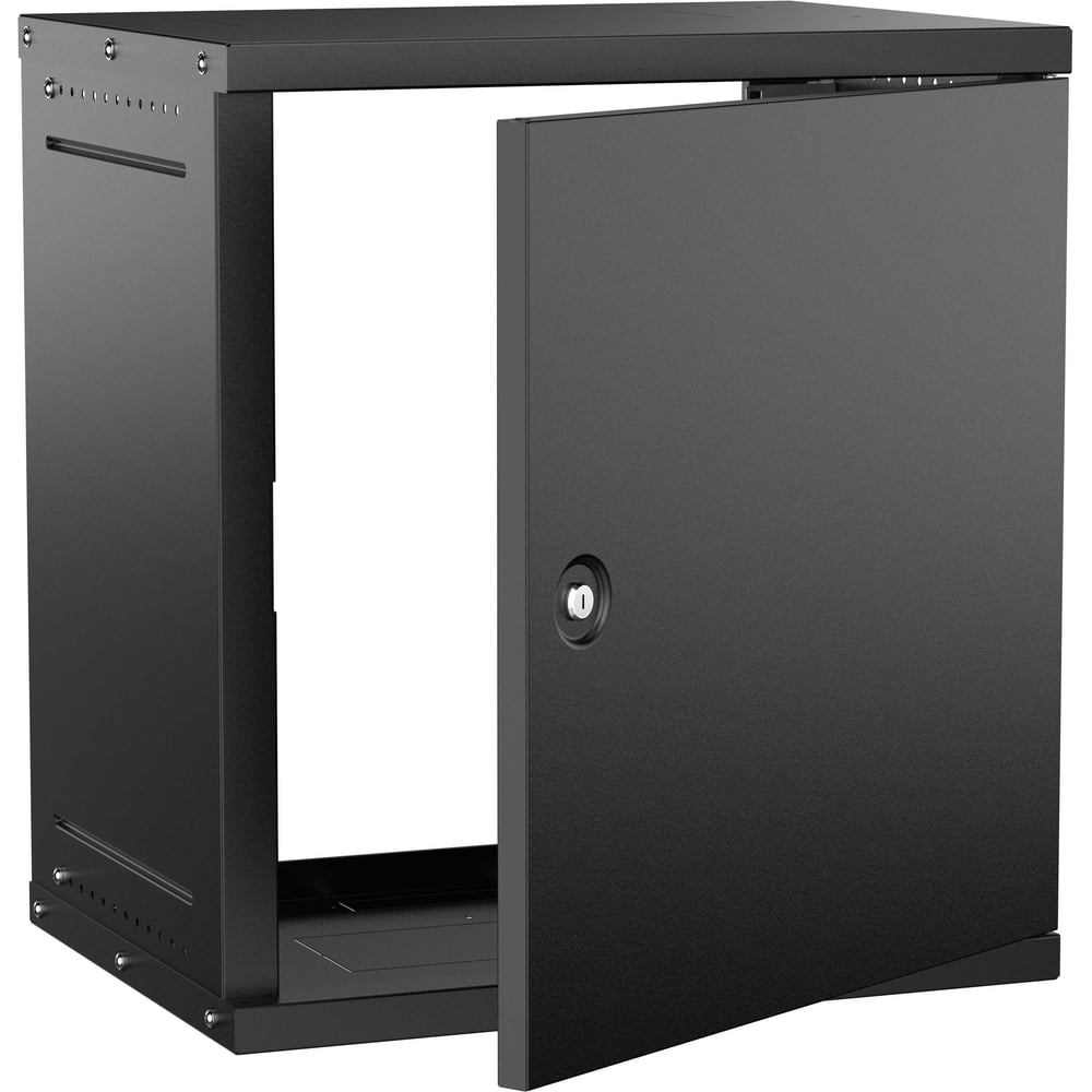 Шкаф настенный GENERICA 12U 600х450мм металлическая дверь черный LWE5-12U64-MF-G