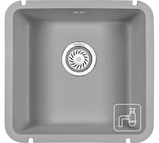 Изображение товара Кухонная мойка из кварца Granula GR-3801 алюминиум